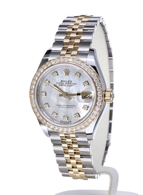 rolex mother of pearl diamond bezel|Rolex lady Datejust oyster.